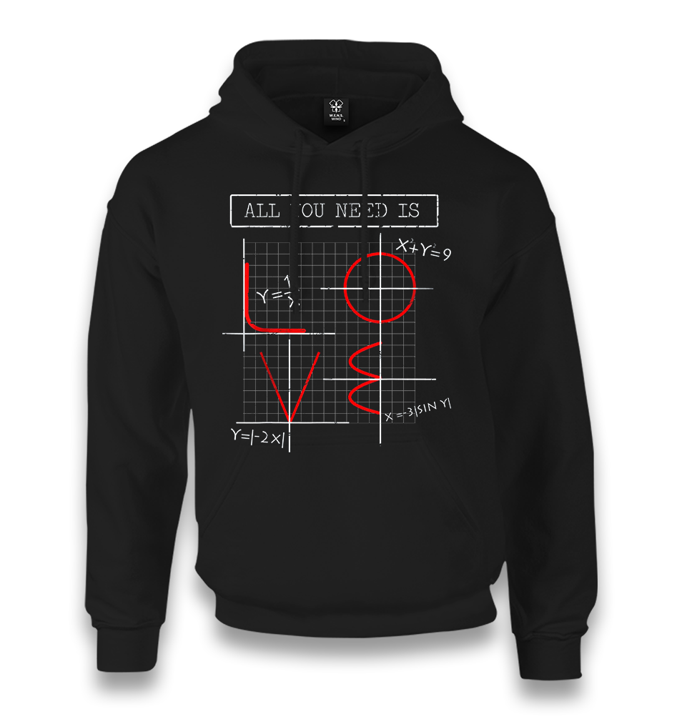 Love Math Unisex Black Hoodie - Premium  from W.E.N.S. WIND - Just 11990! Shop now at W.E.N.S. WIND