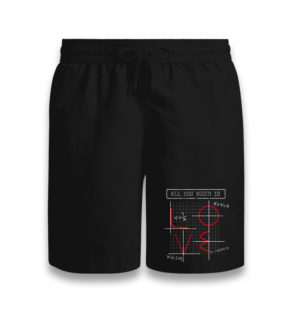 Love Math Black Shorts - Premium  from W.E.N.S. WIND - Just 7990! Shop now at W.E.N.S. WIND