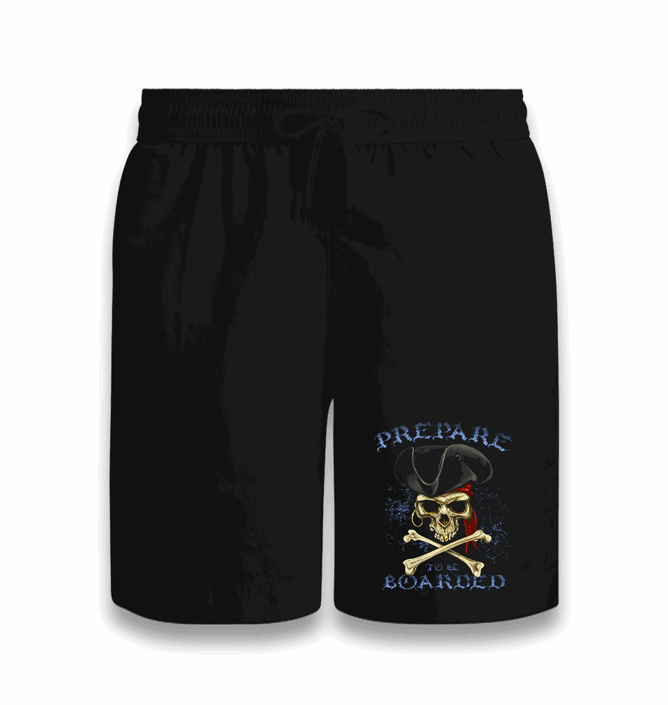 All Seas Pirate - Prepare to be Boarded Black Shorts - Premium Shorts from W.E.N.S. WIND - Just 7990! Shop now at W.E.N.S. WIND