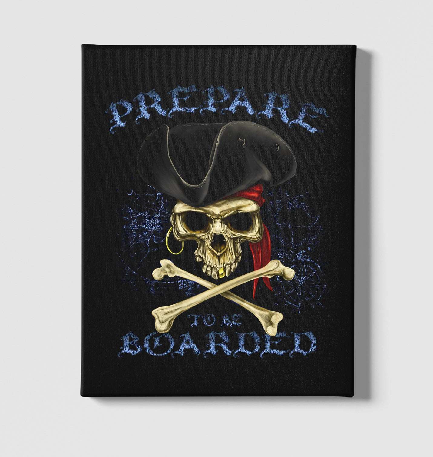 All Seas Pirate Skull Black Canvas Wall Art 35x40cm - Premium  from W.E.N.S. WIND - Just 7990! Shop now at W.E.N.S. WIND