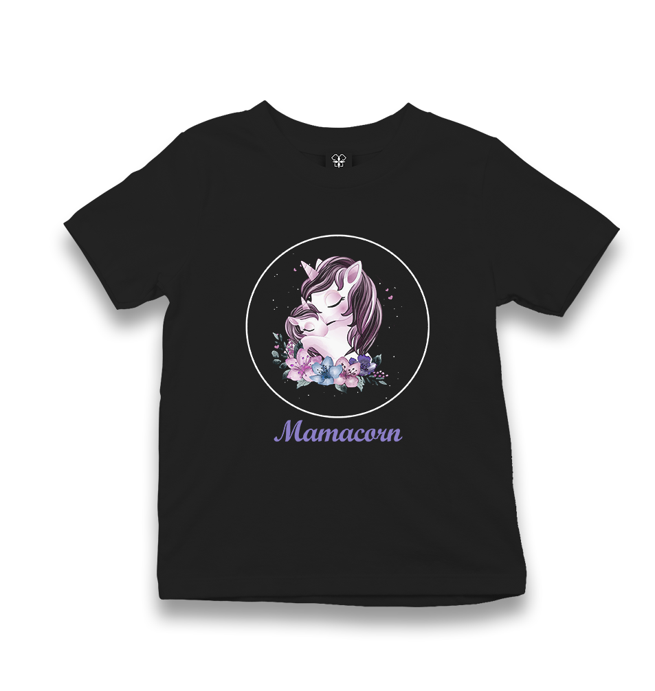 Mamacorn Flower Kid's Black T-shirt - Premium  from W.E.N.S. WIND - Just 5990! Shop now at W.E.N.S. WIND