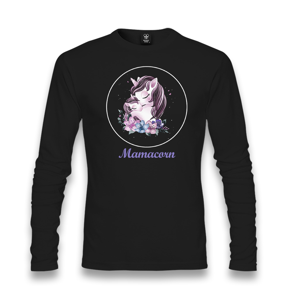 Mamacorn Flower Unisex Black Longsleeve - Premium  from W.E.N.S. WIND - Just 7990! Shop now at W.E.N.S. WIND