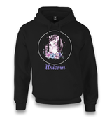 Unicorn Flower Unisex Black Hoodie - Premium  from W.E.N.S. WIND - Just 11990! Shop now at W.E.N.S. WIND