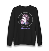 Unicorn Flower Unisex Black Sweatshirt - Premium  from W.E.N.S. WIND - Just 10990! Shop now at W.E.N.S. WIND