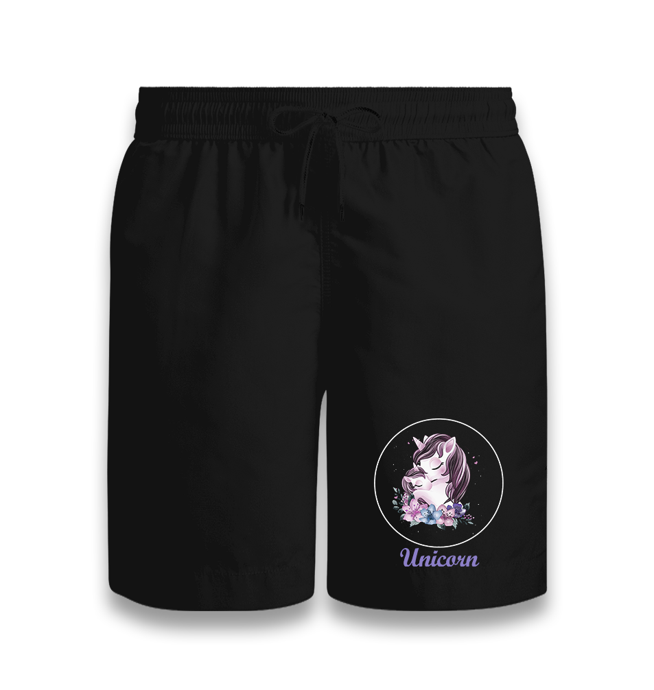 Unicorn Flower Black Shorts - Premium  from W.E.N.S. WIND - Just 7990! Shop now at W.E.N.S. WIND