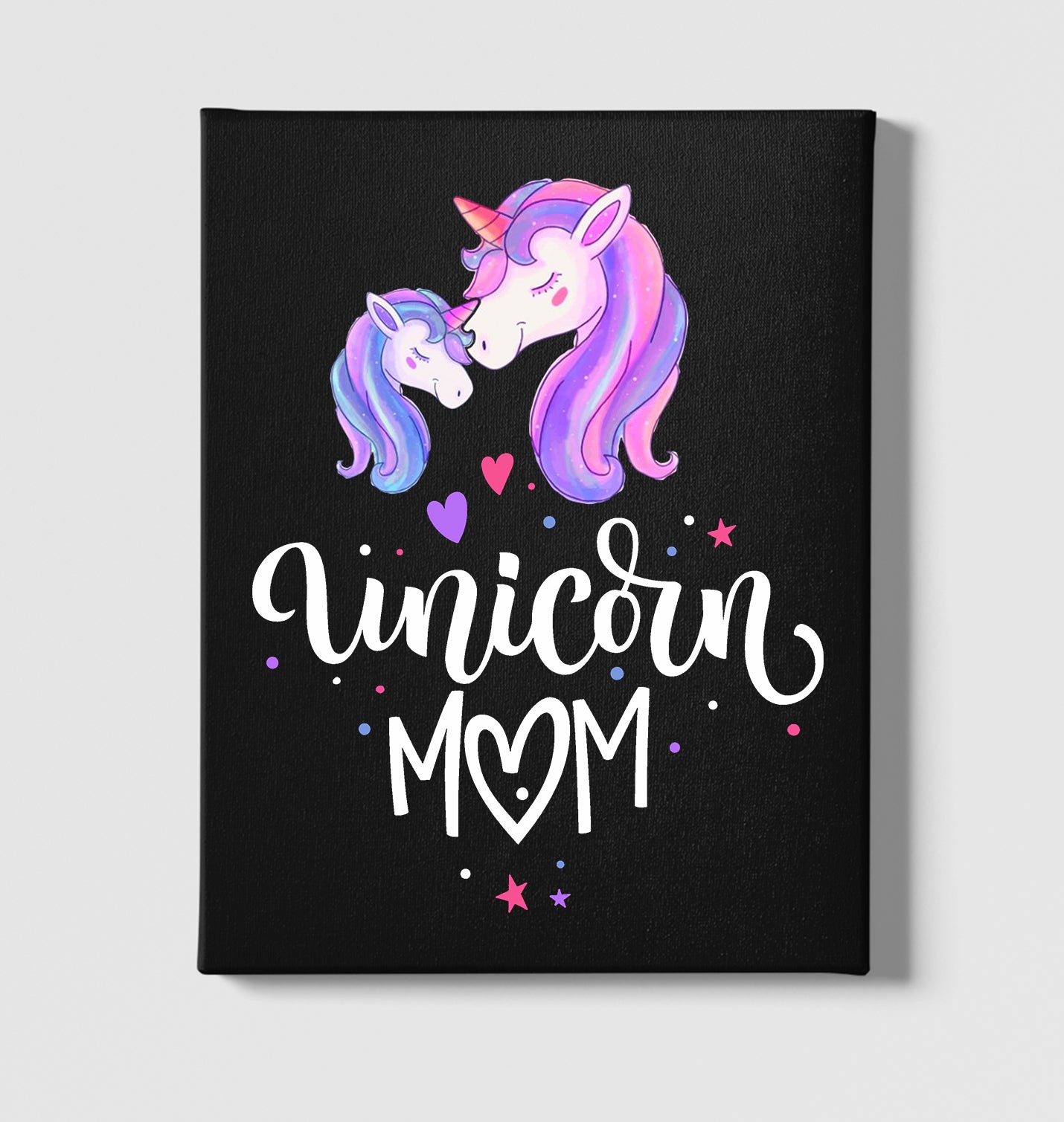 Unicorn Mom Black Canvas Wall Art 35x40cm - Premium  from W.E.N.S. WIND - Just 7990! Shop now at W.E.N.S. WIND