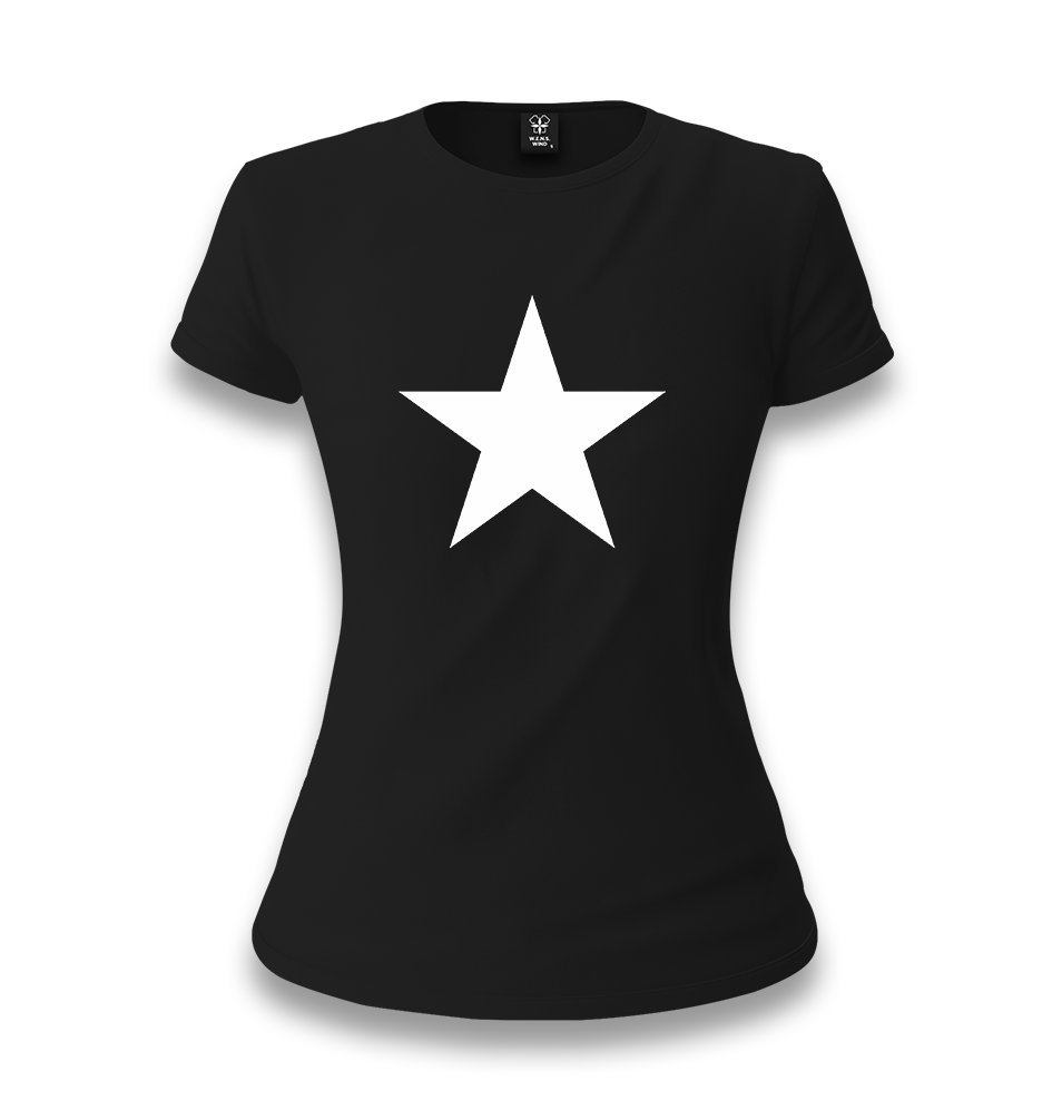 White Star Women's Black T-shirt - Premium  from W.E.N.S. WIND - Just 6490! Shop now at W.E.N.S. WIND
