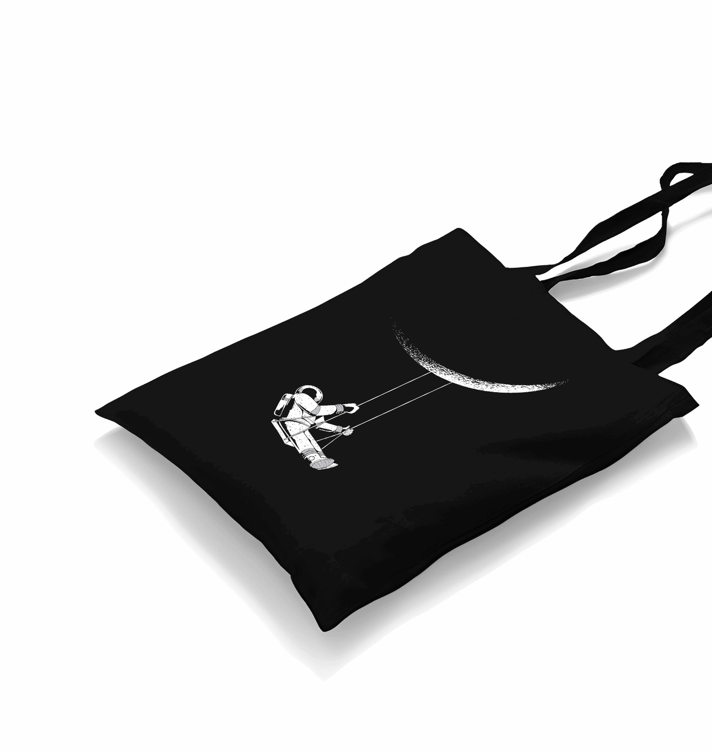 Astronaut Swing Black Canvas Totebag - Premium  from W.E.N.S. WIND - Just 4990! Shop now at W.E.N.S. WIND