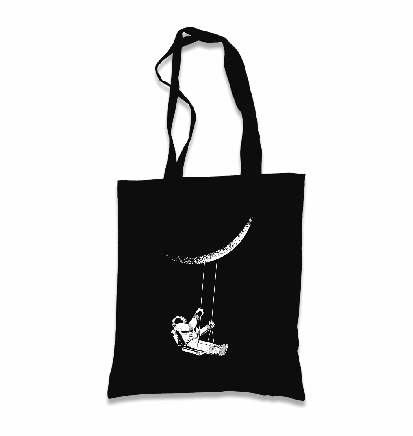 Astronaut Swing Black Canvas Totebag - Premium  from W.E.N.S. WIND - Just 4990! Shop now at W.E.N.S. WIND