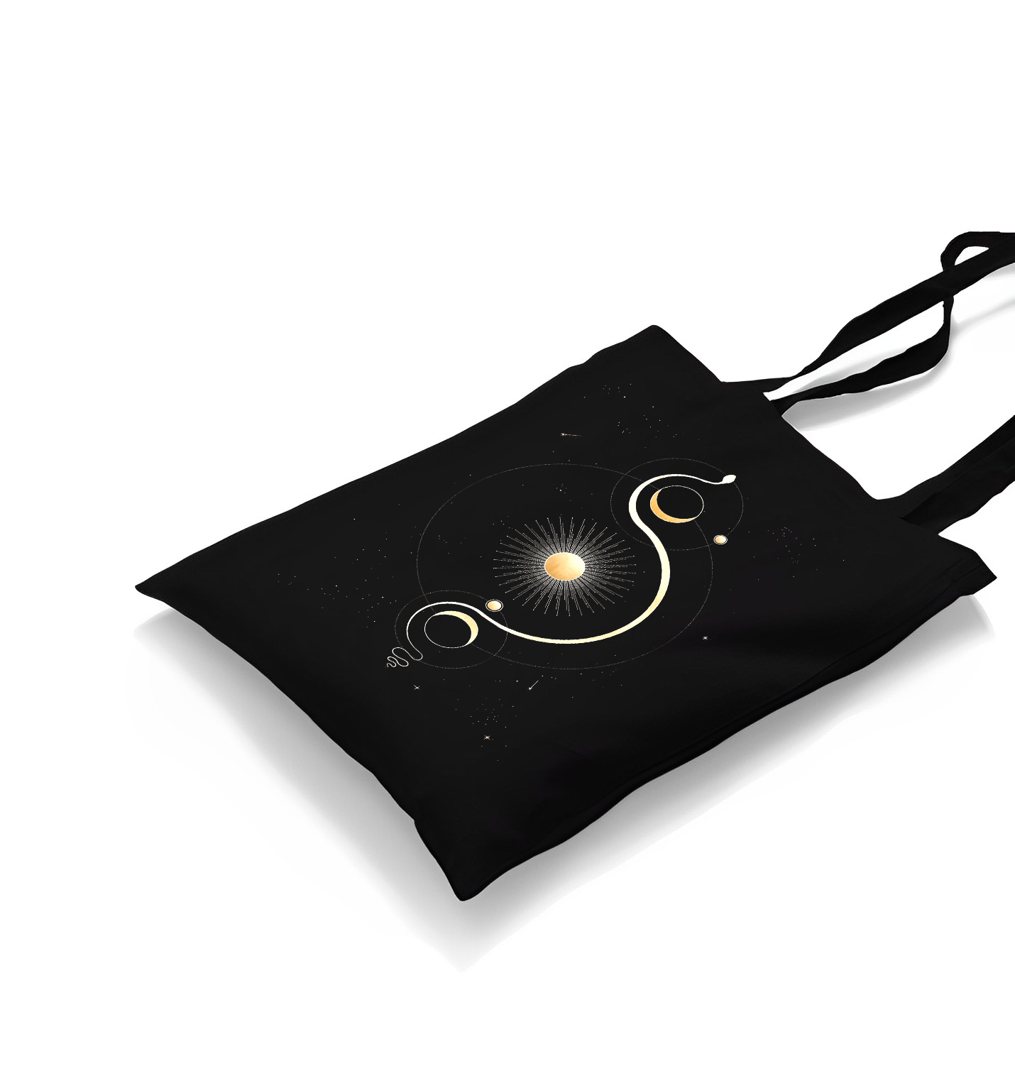 Sun Orbit Black Canvas Totebag - Premium  from W.E.N.S. WIND - Just 4990! Shop now at W.E.N.S. WIND