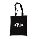 Fish with Letters Black Canvas Totebag - Premium  from W.E.N.S. WIND - Just 4990! Shop now at W.E.N.S. WIND