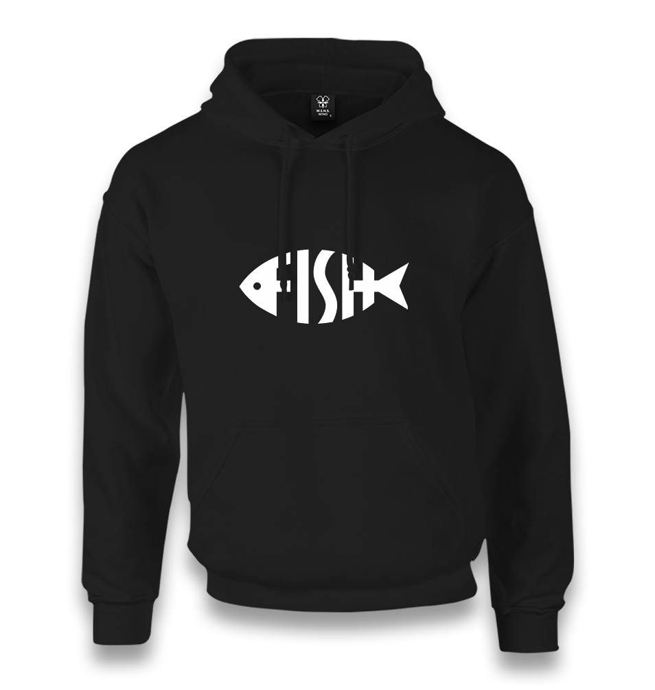 Fish with Letters Unisex Black Hoodie - Premium  from W.E.N.S. WIND - Just 11990! Shop now at W.E.N.S. WIND