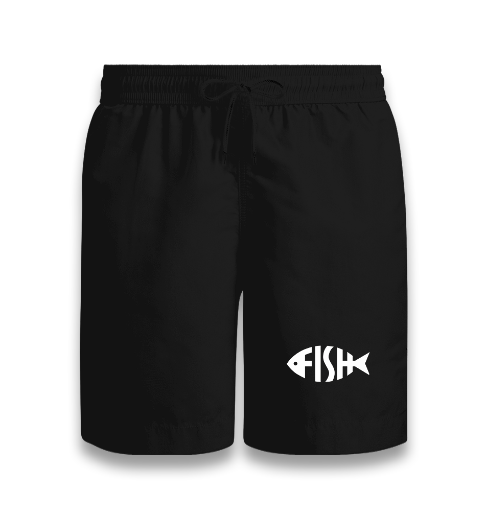 Fish with Letters Black Shorts - Premium  from W.E.N.S. WIND - Just 7990! Shop now at W.E.N.S. WIND