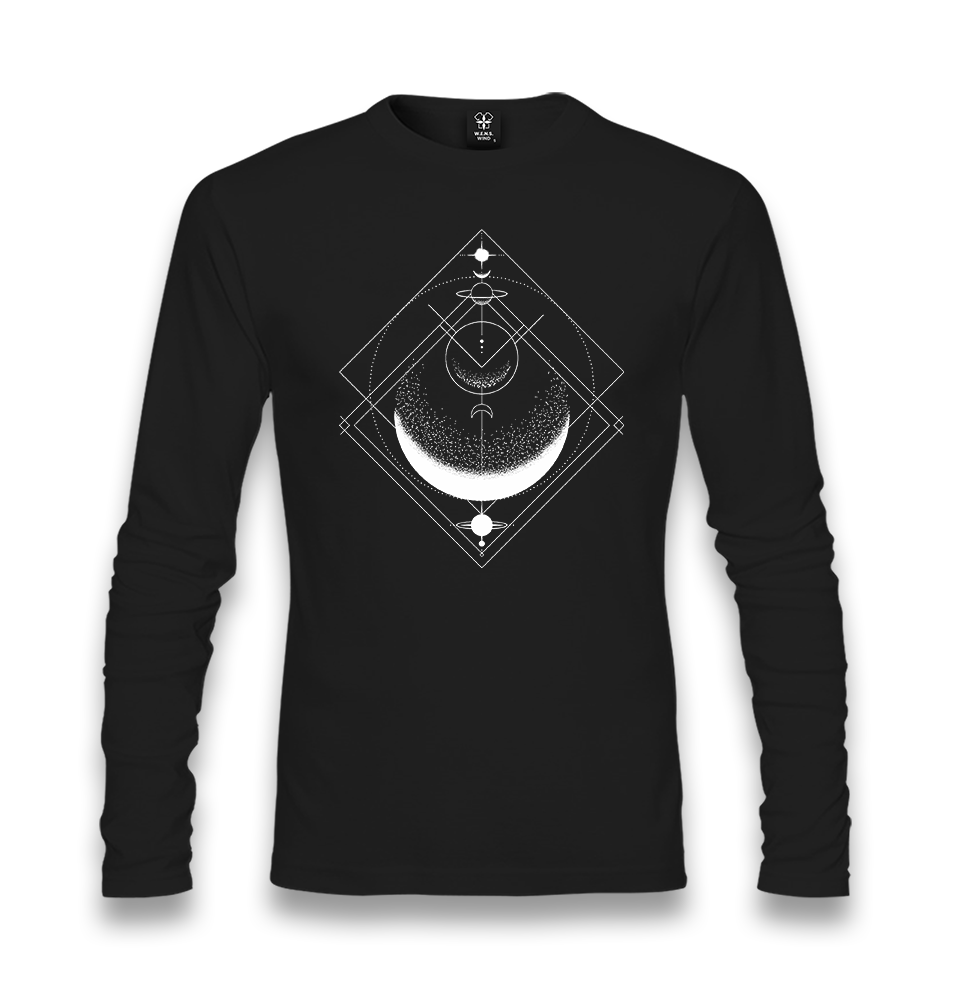 Moon Triangle Unisex Black Longsleeve - Premium  from W.E.N.S. WIND - Just 7990! Shop now at W.E.N.S. WIND