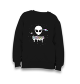 Alien Believe in Planets Kid's Black Sweatshirt - Premium  from W.E.N.S. WIND - Just 7990! Shop now at W.E.N.S. WIND