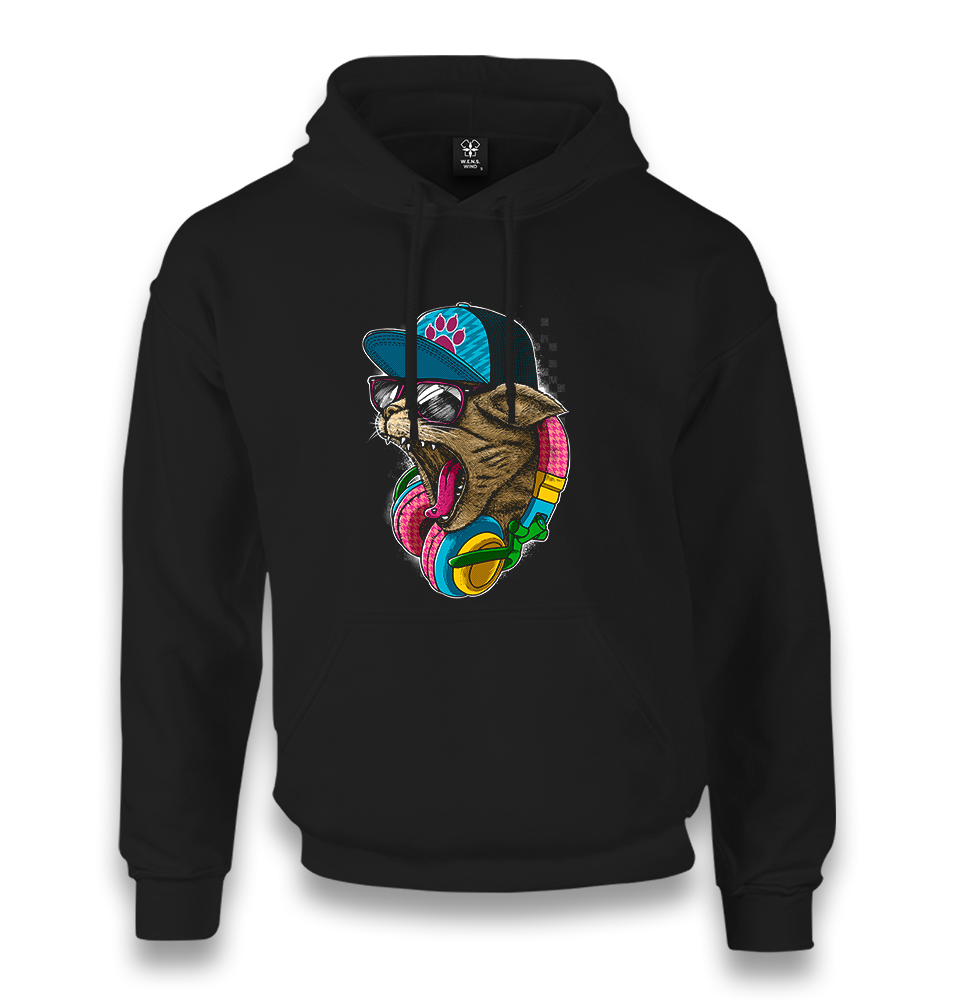 Catphone Colorful Unisex Black Hoodie - Premium  from W.E.N.S. WIND - Just 11990! Shop now at W.E.N.S. WIND