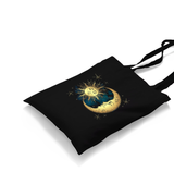 Sun Moon and Clouds Black Canvas Totebag - Premium  from W.E.N.S. WIND - Just 4990! Shop now at W.E.N.S. WIND