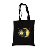 Sun Moon and Clouds Black Canvas Totebag - Premium  from W.E.N.S. WIND - Just 4990! Shop now at W.E.N.S. WIND