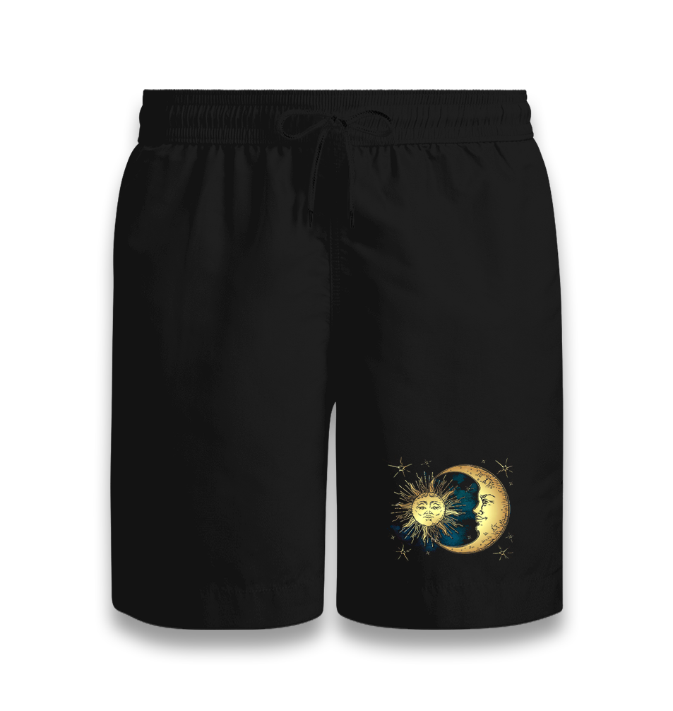 Sun and Moon Black Shorts - Premium  from W.E.N.S. WIND - Just 7990! Shop now at W.E.N.S. WIND