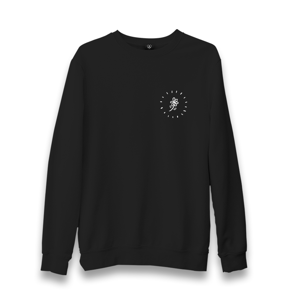 Flower Shining Unisex Black Sweatshirt - Premium  from W.E.N.S. WIND - Just 10990! Shop now at W.E.N.S. WIND