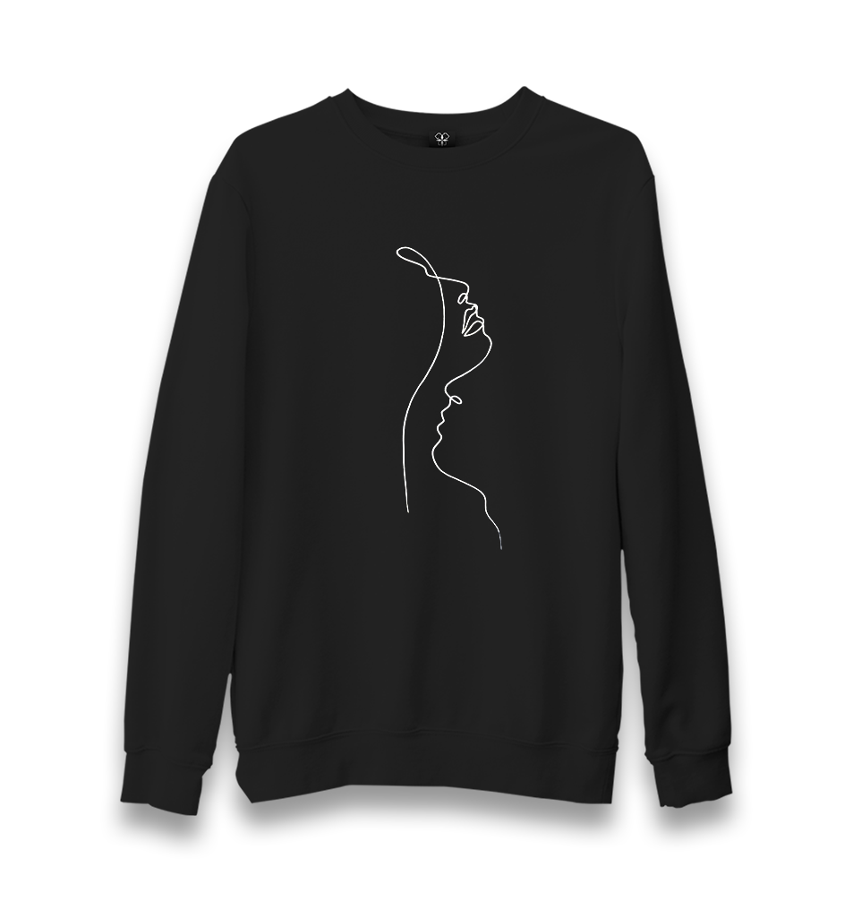 Couple line art Unisex Black Sweatshirt - Premium  from W.E.N.S. WIND - Just 10990! Shop now at W.E.N.S. WIND