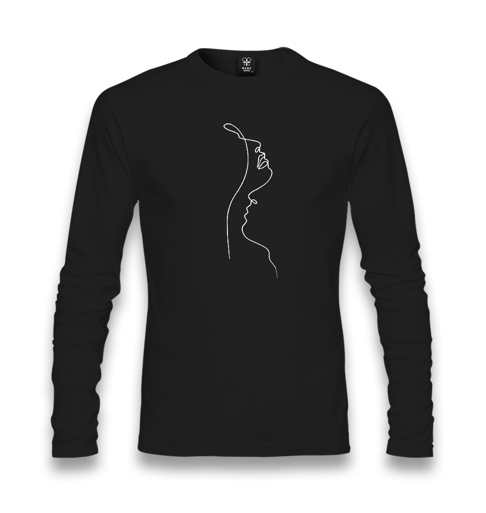 Couple line art Unisex Black Longsleeve - Premium  from W.E.N.S. WIND - Just 7990! Shop now at W.E.N.S. WIND