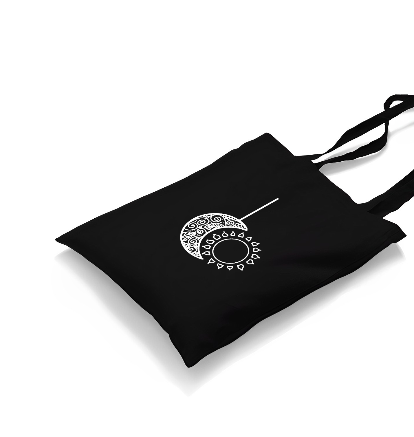 Mandala - Moon and Sun Black Canvas Totebag - Premium  from W.E.N.S. WIND - Just 4990! Shop now at W.E.N.S. WIND