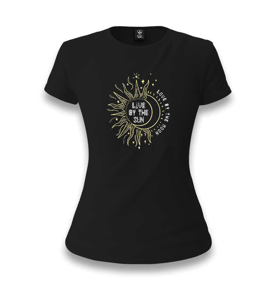 Live by the Sun Women's Black T-shirt - Premium  from W.E.N.S. WIND - Just 6490! Shop now at W.E.N.S. WIND