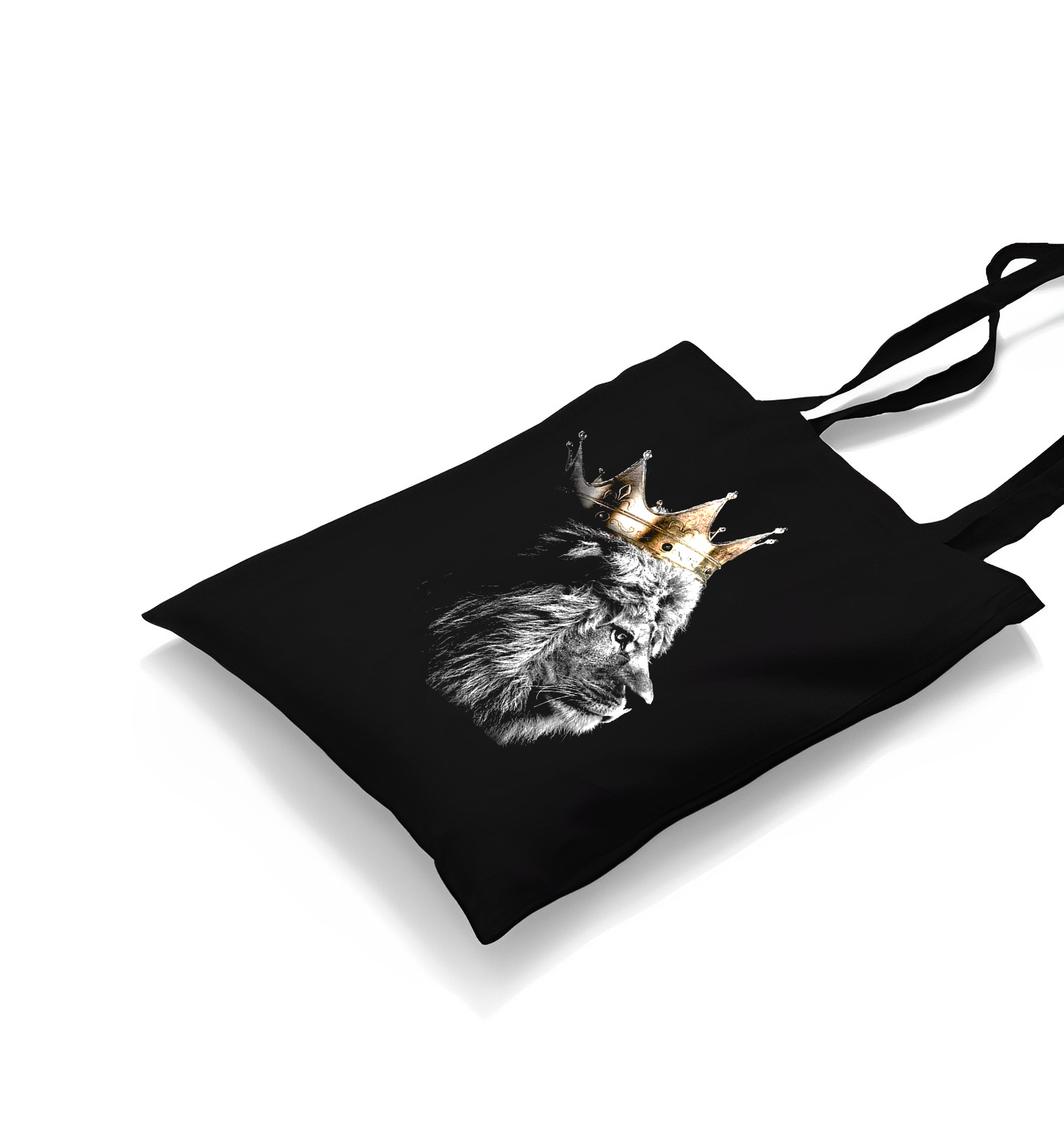 Lion - King Crown Black Canvas Totebag - Premium  from W.E.N.S. WIND - Just 4990! Shop now at W.E.N.S. WIND