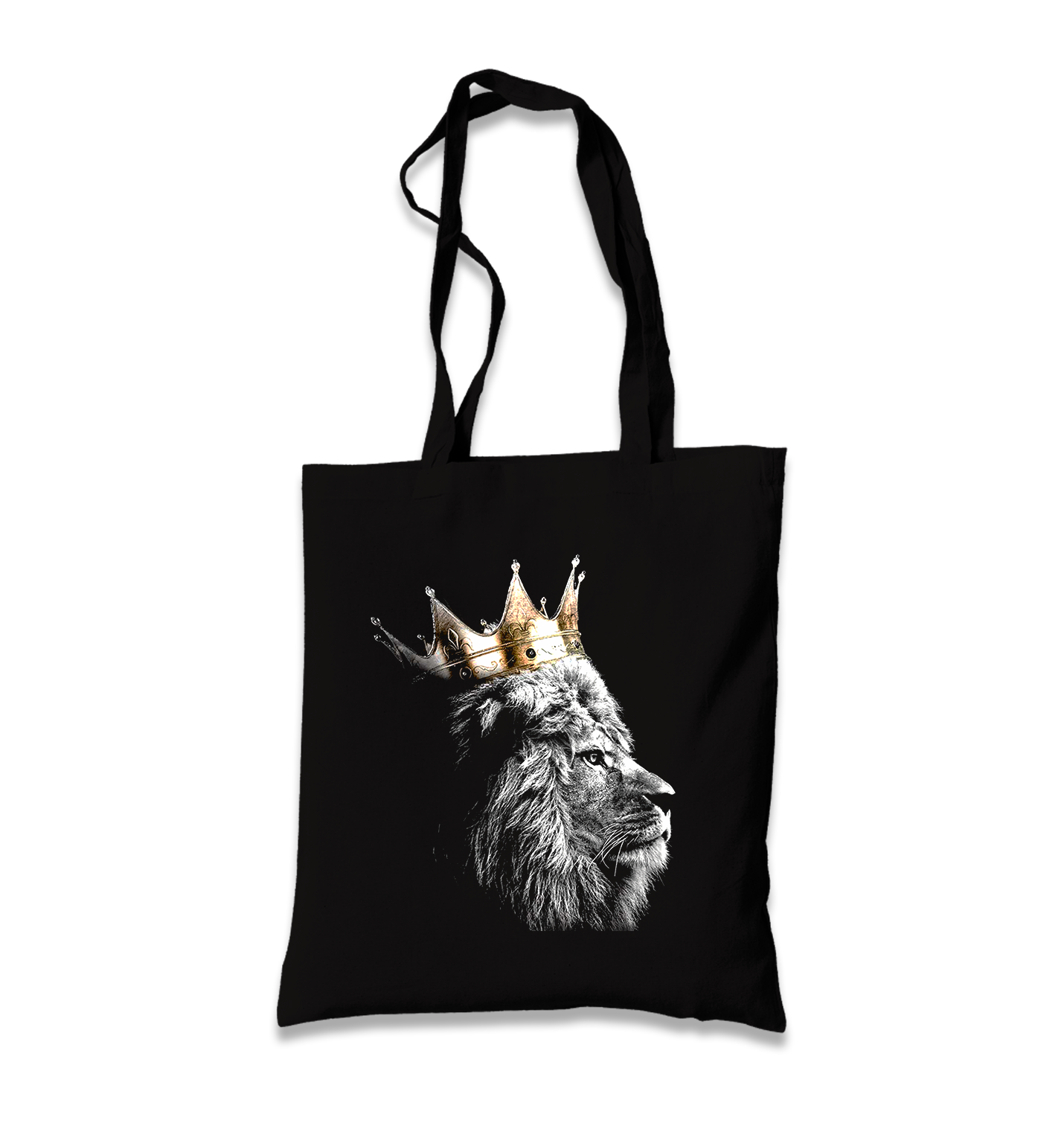 Lion - King Crown Black Canvas Totebag - Premium  from W.E.N.S. WIND - Just 4990! Shop now at W.E.N.S. WIND