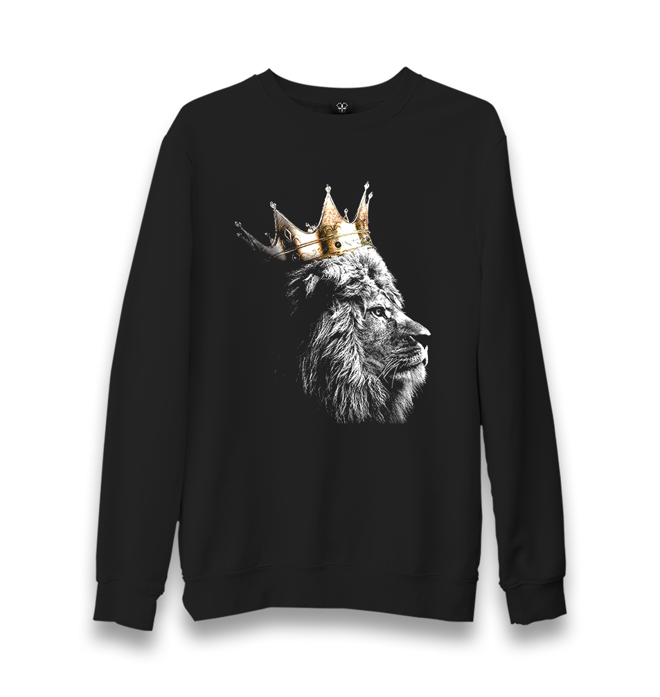 Lion-King Crown Unisex Black Sweatshirt - Premium  from W.E.N.S. WIND - Just 10990! Shop now at W.E.N.S. WIND