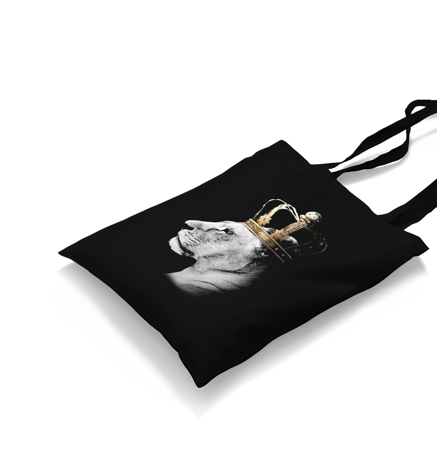 Lion - Queen Crown Black Canvas Totebag - Premium  from W.E.N.S. WIND - Just 4990! Shop now at W.E.N.S. WIND