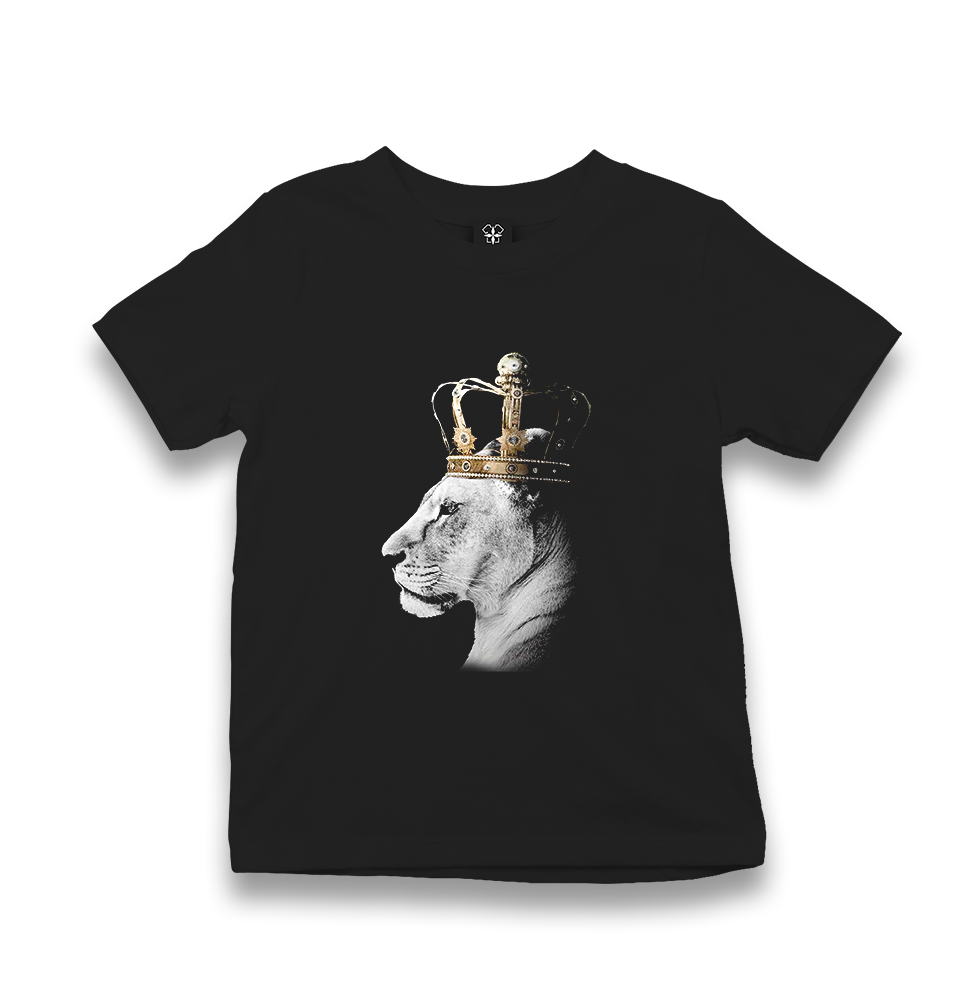 Lion-Queen Crown Kid's Black T-shirt - Premium  from W.E.N.S. WIND - Just 5990! Shop now at W.E.N.S. WIND