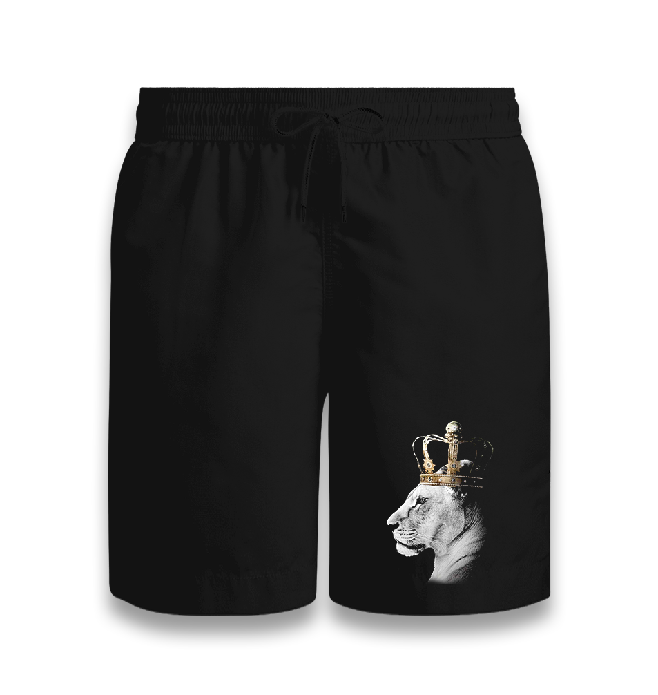 Lion-Queen Crown Black Shorts - Premium  from W.E.N.S. WIND - Just 7990! Shop now at W.E.N.S. WIND