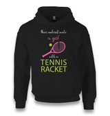 Tennis - Girls Pink Racket Unisex Black Hoodie - Premium  from W.E.N.S. WIND - Just 11990! Shop now at W.E.N.S. WIND