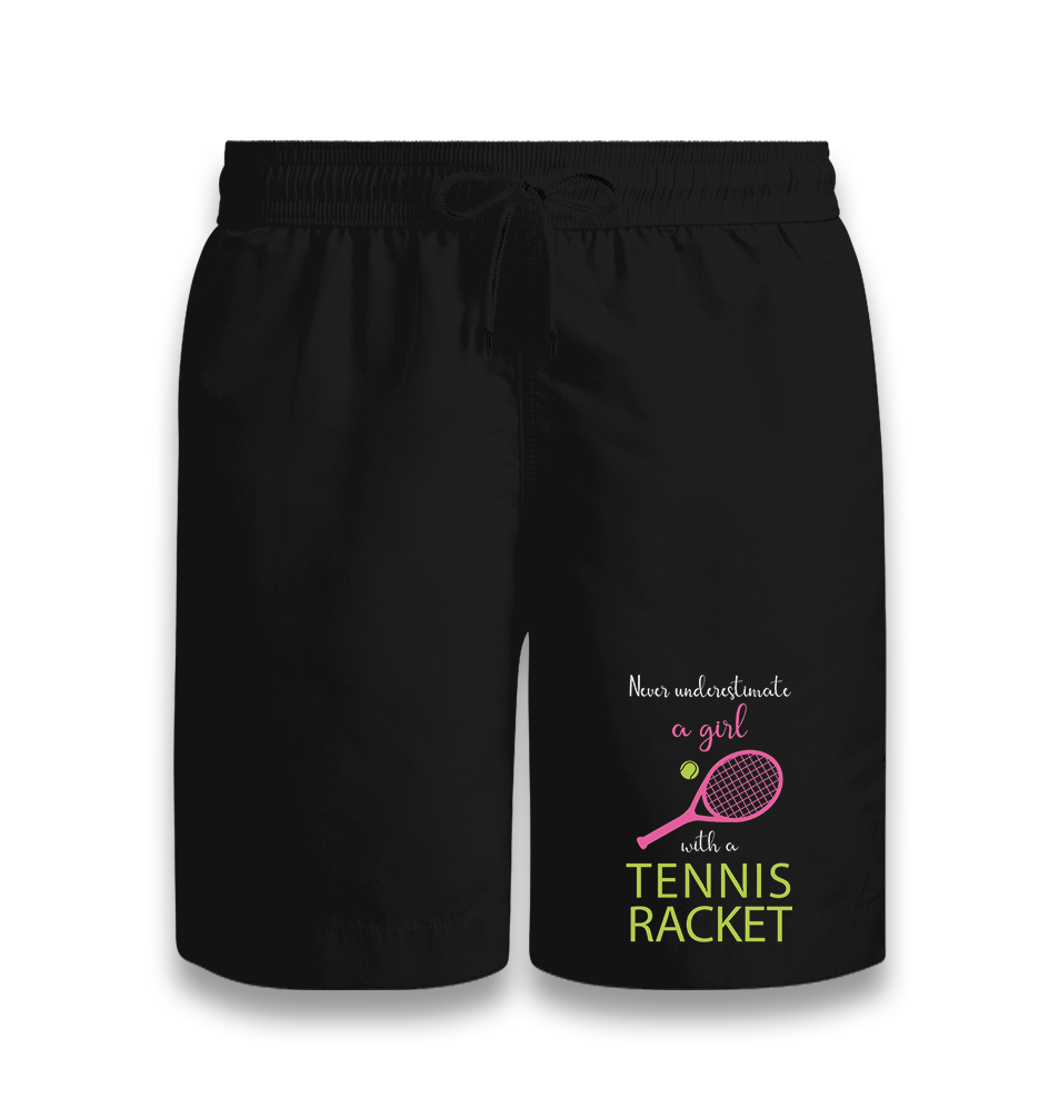 Tennis - Girls Pink Racket Black Shorts - Premium  from W.E.N.S. WIND - Just 7990! Shop now at W.E.N.S. WIND