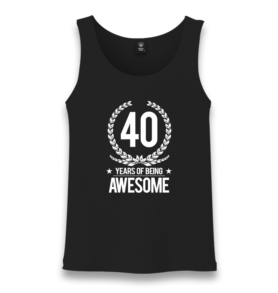 Awesome 40 Years Unisex Black Tank Top - Premium  from W.E.N.S. WIND - Just 6490! Shop now at W.E.N.S. WIND