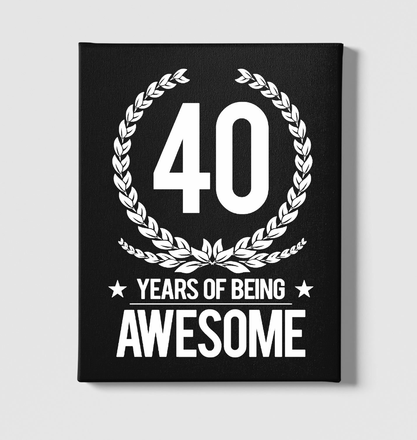 Awesome 40 Years Black Canvas Wall Art 35x40cm - Premium  from W.E.N.S. WIND - Just 7990! Shop now at W.E.N.S. WIND