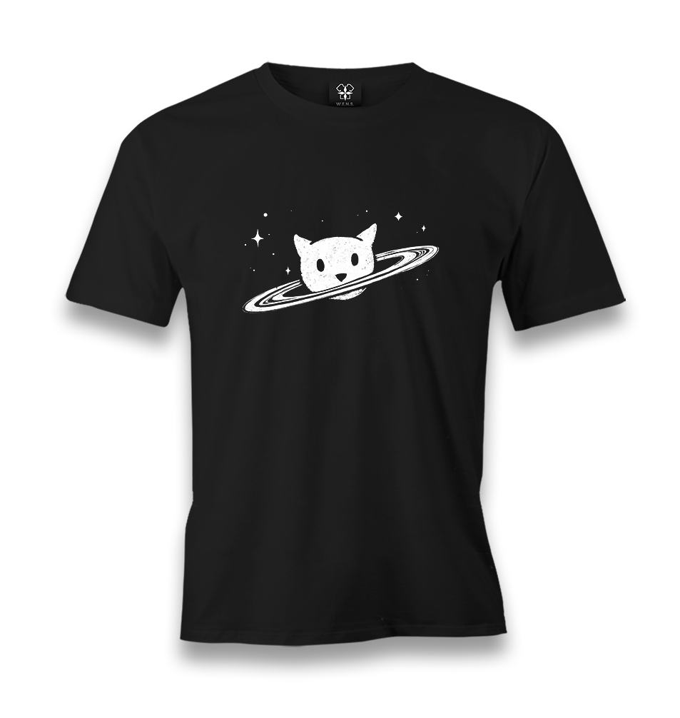 Saturn - Cat Men's Black Tshirt - Premium  from W.E.N.S. WIND - Just 6490! Shop now at W.E.N.S. WIND