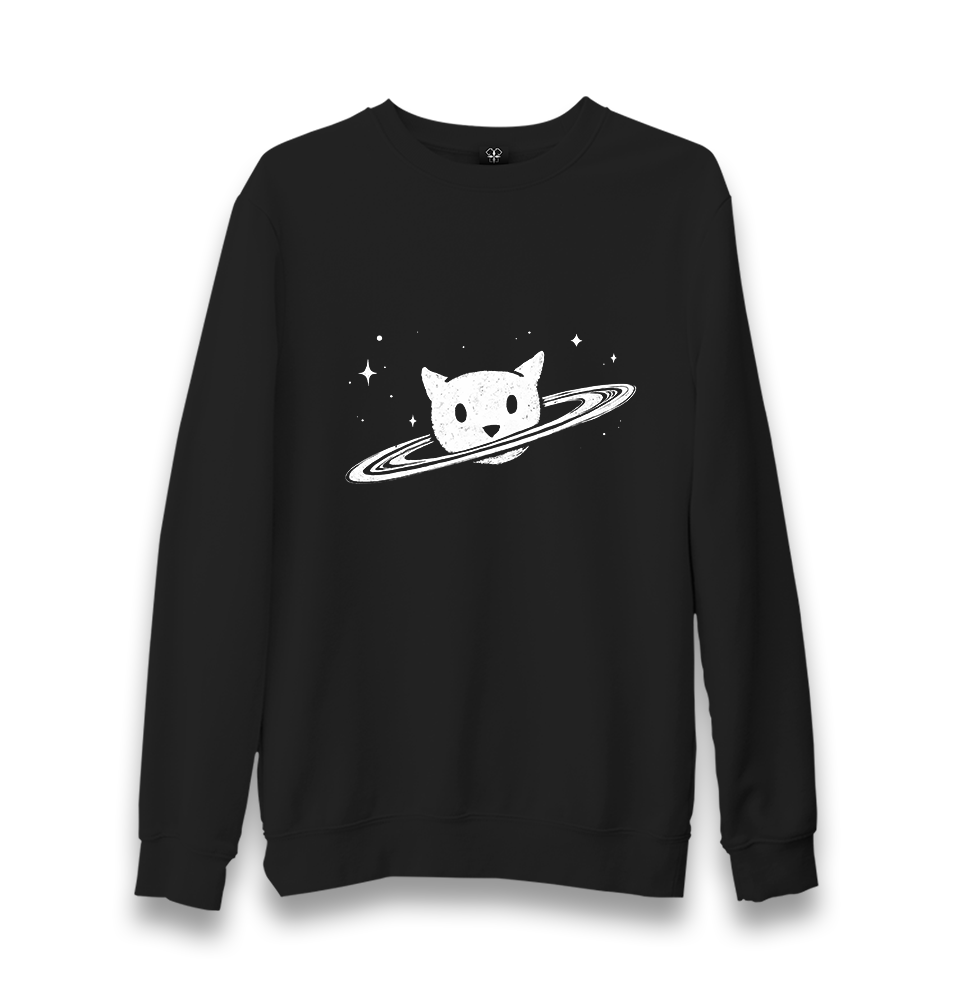 Saturn - Cat Unisex Black Sweatshirt - Premium  from W.E.N.S. WIND - Just 10990! Shop now at W.E.N.S. WIND