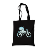 Octopus Bicycle Black Canvas Totebag - Premium  from W.E.N.S. WIND - Just 4990! Shop now at W.E.N.S. WIND