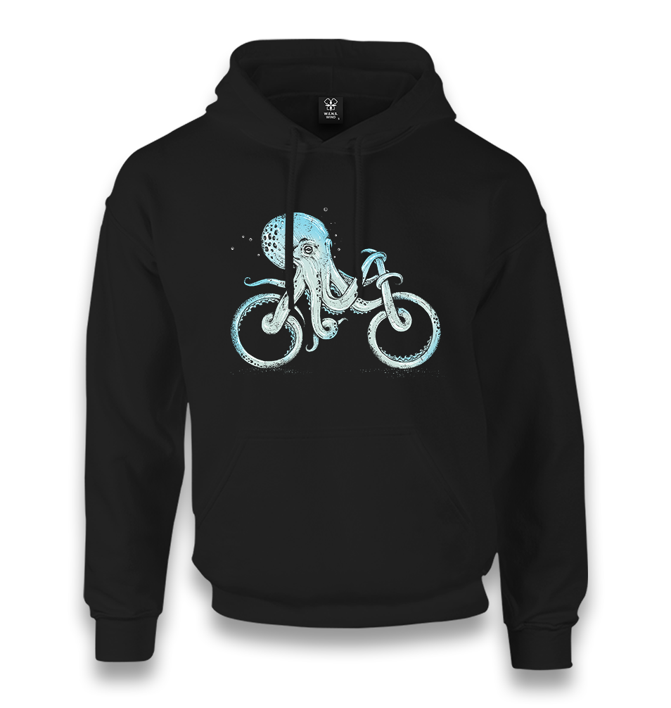 Octopus Bicycle Unisex Black Hoodie - Premium  from W.E.N.S. WIND - Just 11990! Shop now at W.E.N.S. WIND