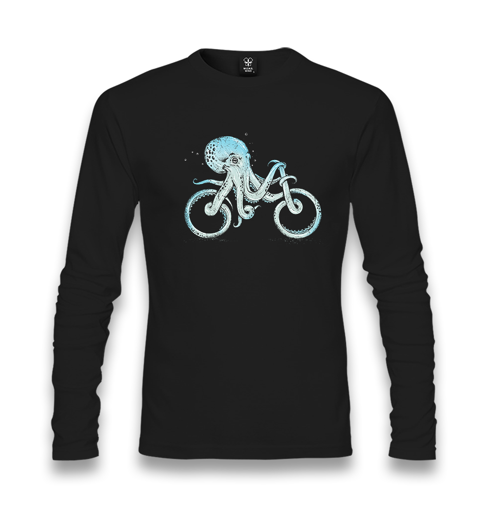 Octopus Bicycle Unisex Black Longsleeve - Premium  from W.E.N.S. WIND - Just 7990! Shop now at W.E.N.S. WIND