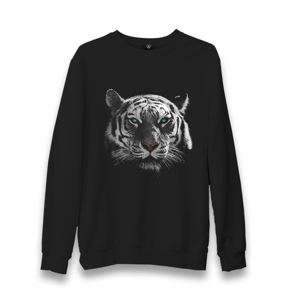 Snow Tiger Unisex Black Sweatshirt - Premium  from W.E.N.S. WIND - Just 10990! Shop now at W.E.N.S. WIND