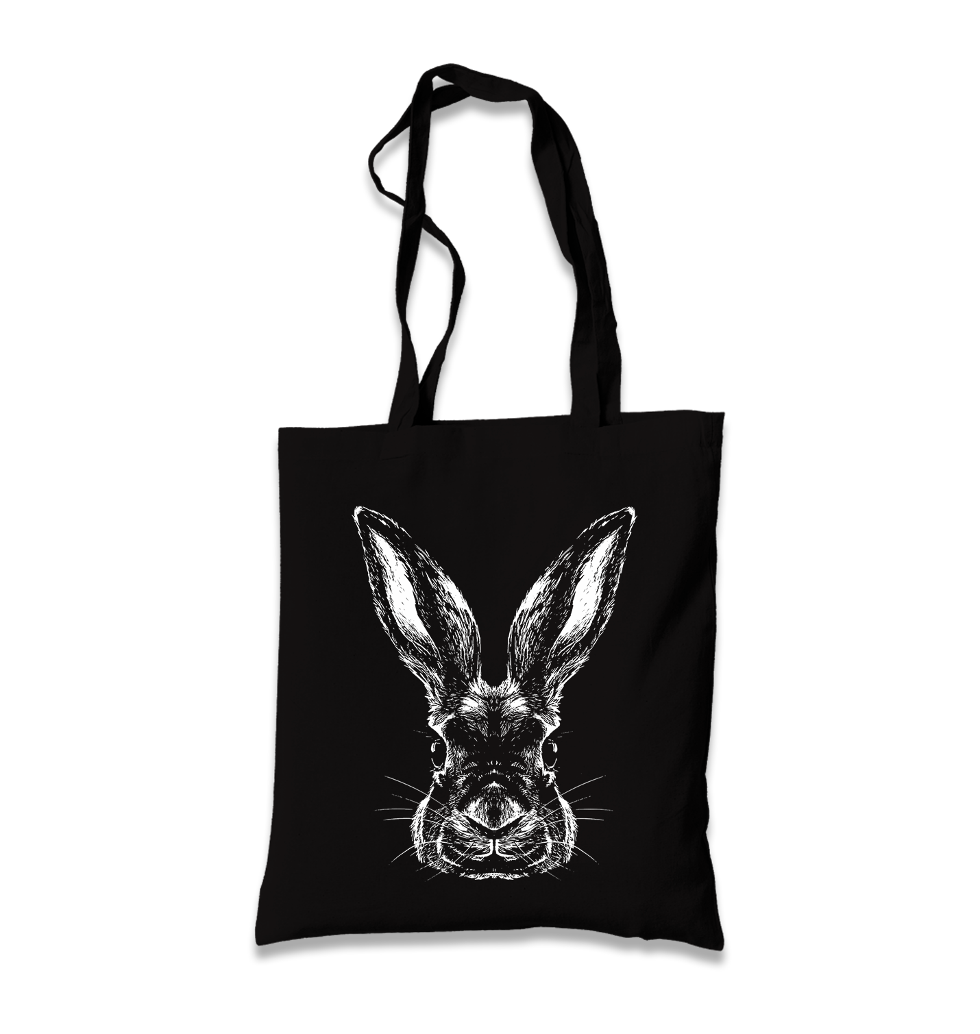 Realistic Rabbit Black Canvas Totebag - Premium  from W.E.N.S. WIND - Just 4990! Shop now at W.E.N.S. WIND