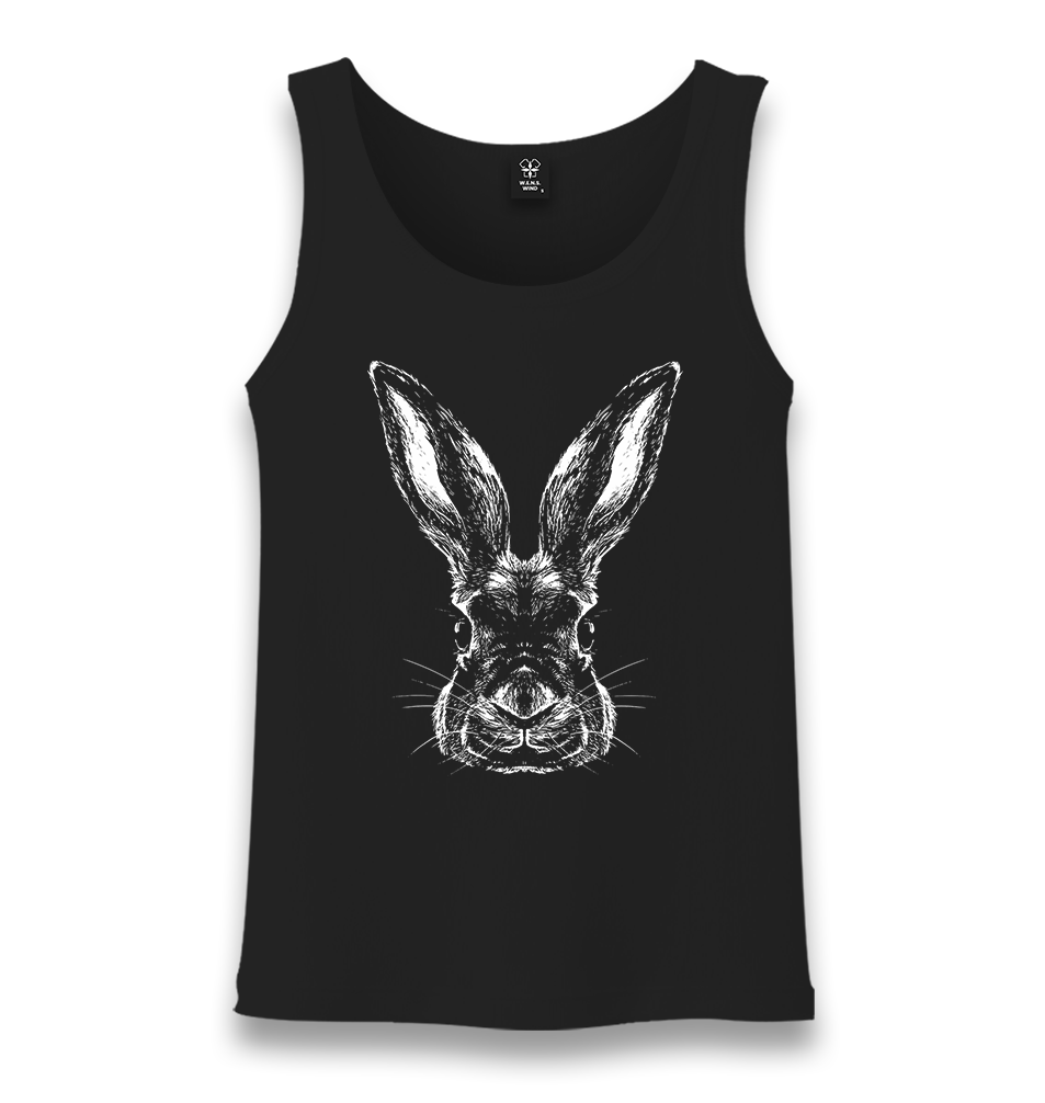 Realistic Rabbit Unisex Black Tank Top - Premium  from W.E.N.S. WIND - Just 6490! Shop now at W.E.N.S. WIND