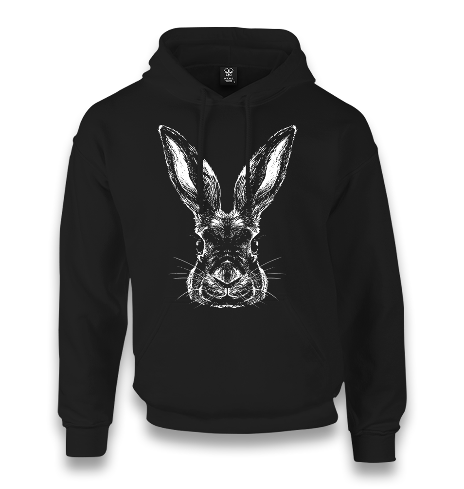 Realistic Rabbit Unisex Black Hoodie - Premium  from W.E.N.S. WIND - Just 11990! Shop now at W.E.N.S. WIND