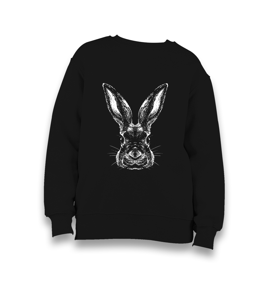 Realistic Rabbit Kid's Black Sweatshirt - Premium  from W.E.N.S. WIND - Just 7990! Shop now at W.E.N.S. WIND