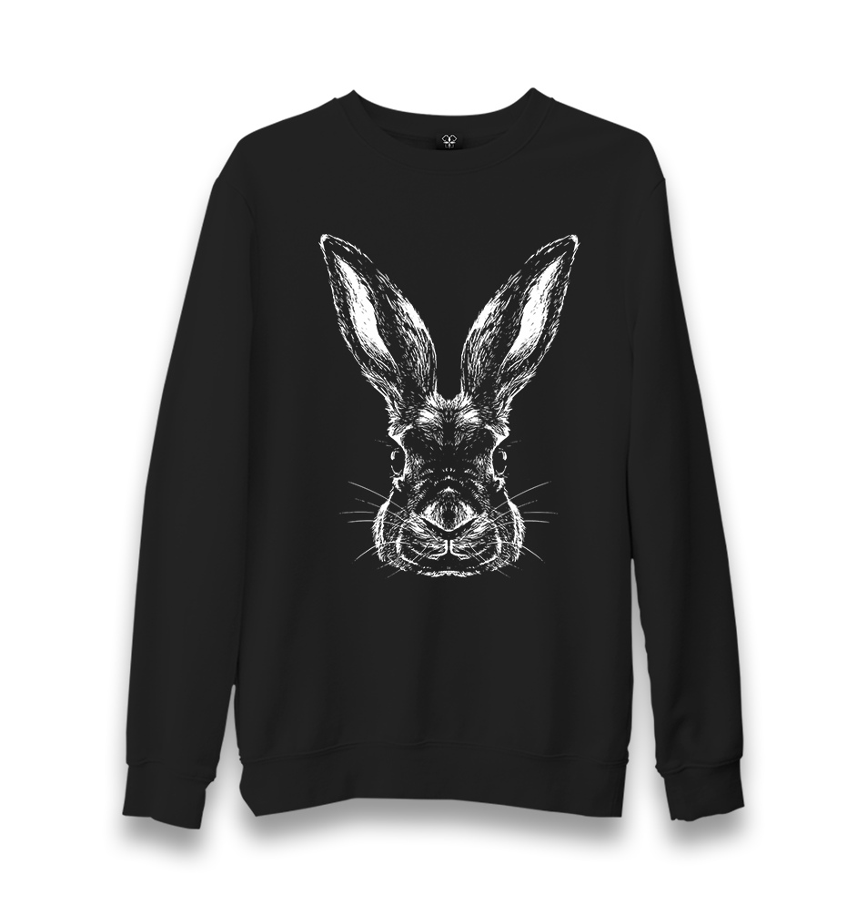 Realistic Rabbit Unisex Black Sweatshirt - Premium  from W.E.N.S. WIND - Just 10990! Shop now at W.E.N.S. WIND