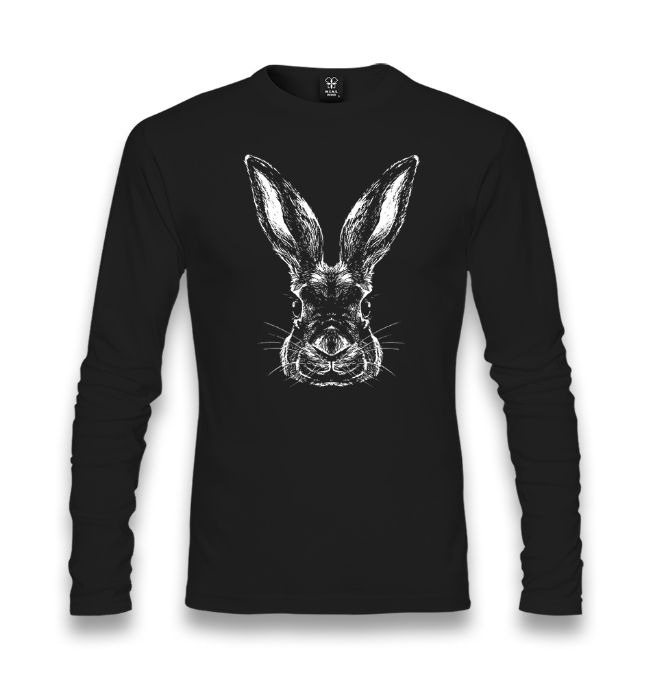 Realistic Rabbit Unisex Black Longsleeve - Premium  from W.E.N.S. WIND - Just 7990! Shop now at W.E.N.S. WIND